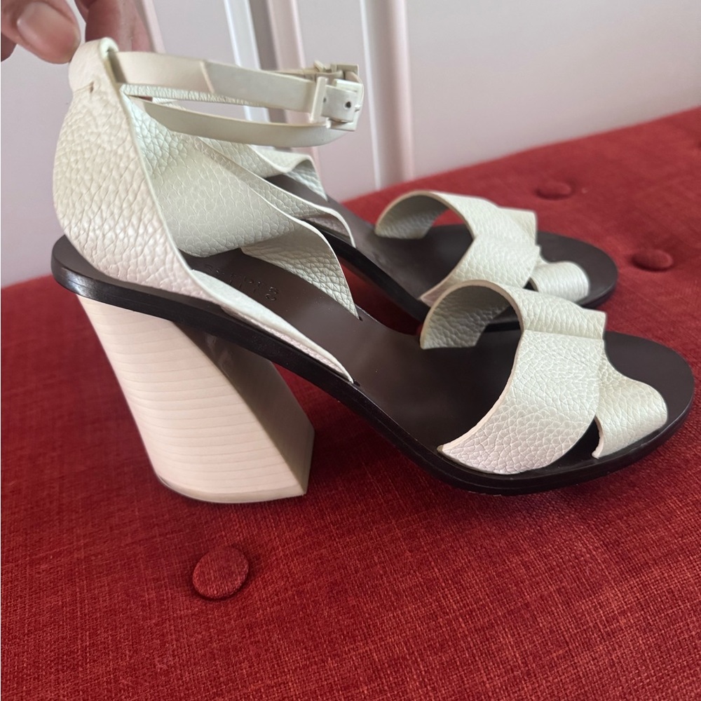 MERCEDES CASTILLO Cream Textured Sandals